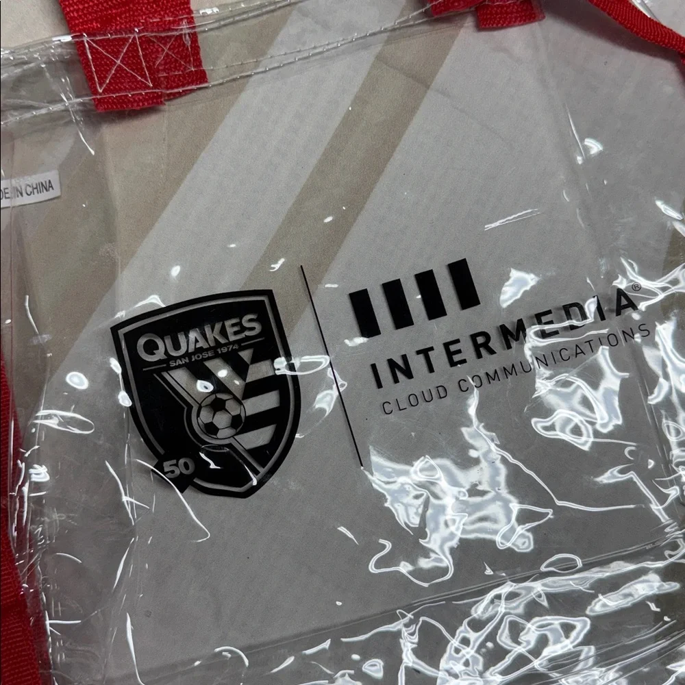 Clear plastic San Jose earthquakes transparent red stadium approved Tote Bag
